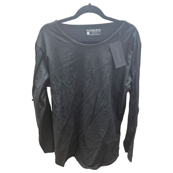 ALPHALETE Black Long Sleeve T-Shirt - Size Large - Picture 1 of 6